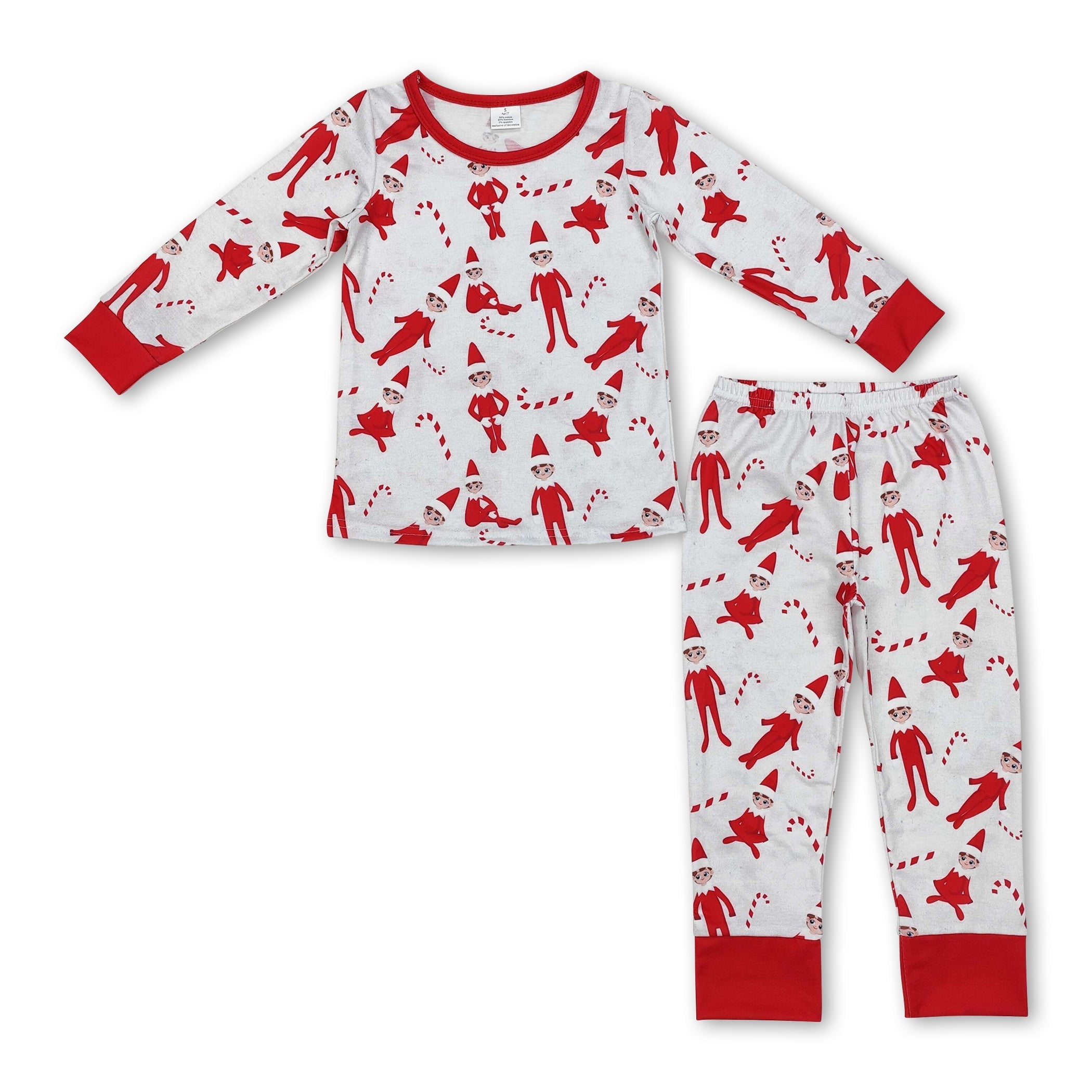 Red Christmas hat candy cane kids boys pajamas - BIG FRENCHIES