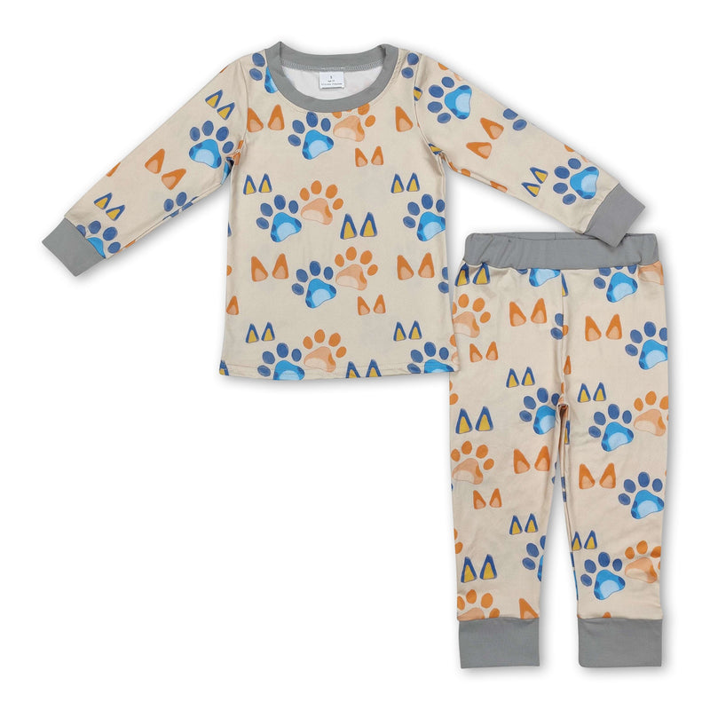 Yellow long sleeves dog cute baby kids pajamas - BIG FRENCHIES