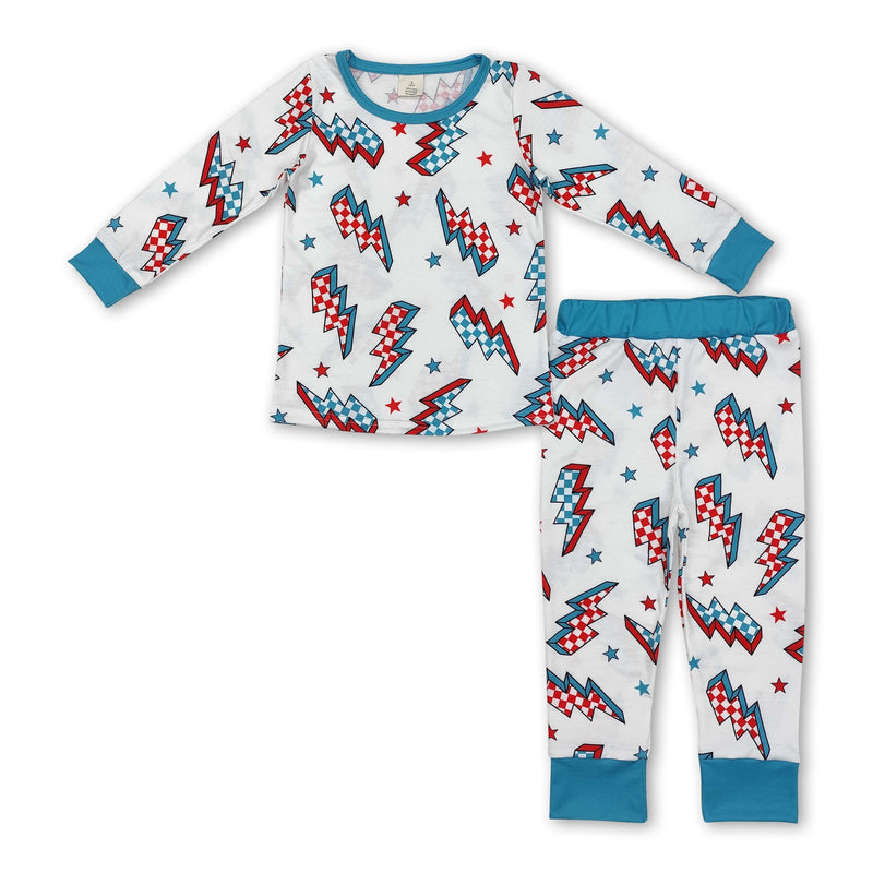 Long sleeves plaid thunder baby kids pajamas - BIG FRENCHIES