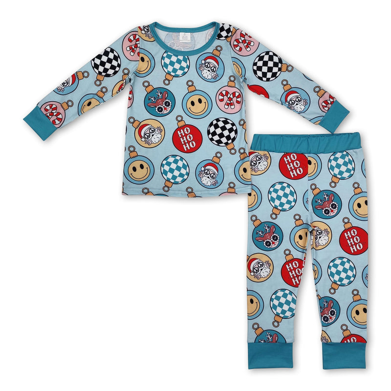 Ho ho ho santa ornaments baby kids Christmas pajamas - BIG FRENCHIES