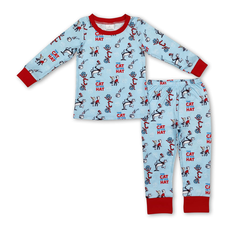 Red long sleeves cat hat kids boys pajamas - BIG FRENCHIES