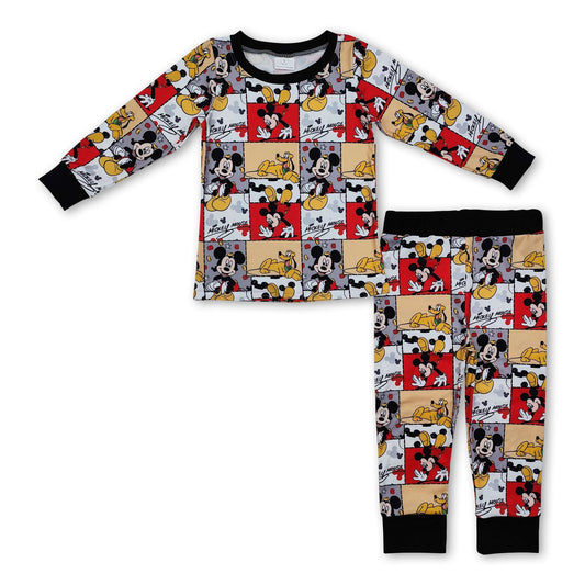 Black long sleeves mouse kids boys pajamas - BIG FRENCHIES