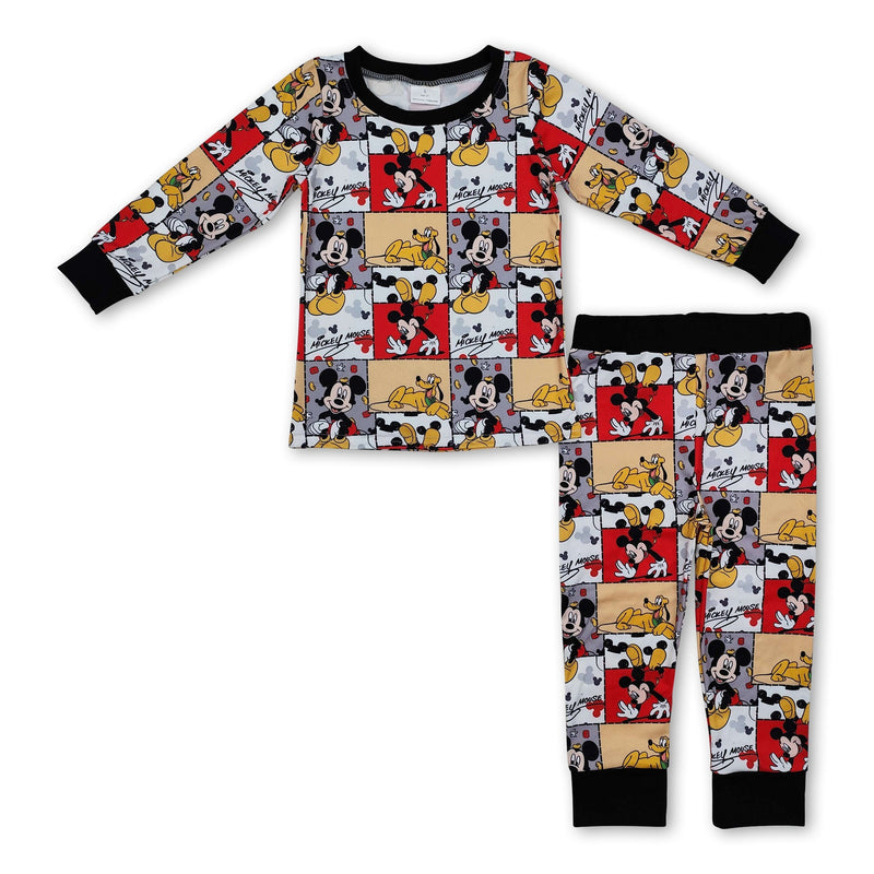 Black long sleeves mouse kids boys pajamas - BIG FRENCHIES
