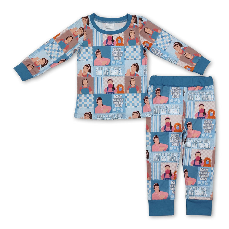 Light blue long sleeves bubble teacher baby boys pajamas - BIG FRENCHIES