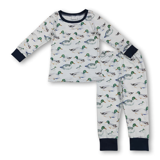 Navy long sleeves duck top pants kids boys pajamas - BIG FRENCHIES