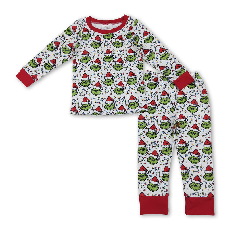 Christmas lighting green face baby kids pajamas - BIG FRENCHIES