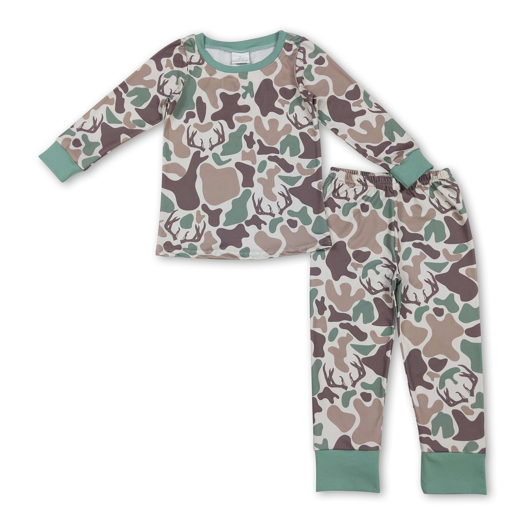Long sleeves camo deer kids boys hunting pajamas - BIG FRENCHIES