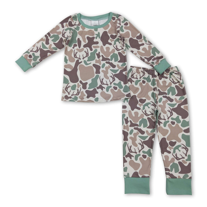 Long sleeves camo deer kids boys hunting pajamas - BIG FRENCHIES