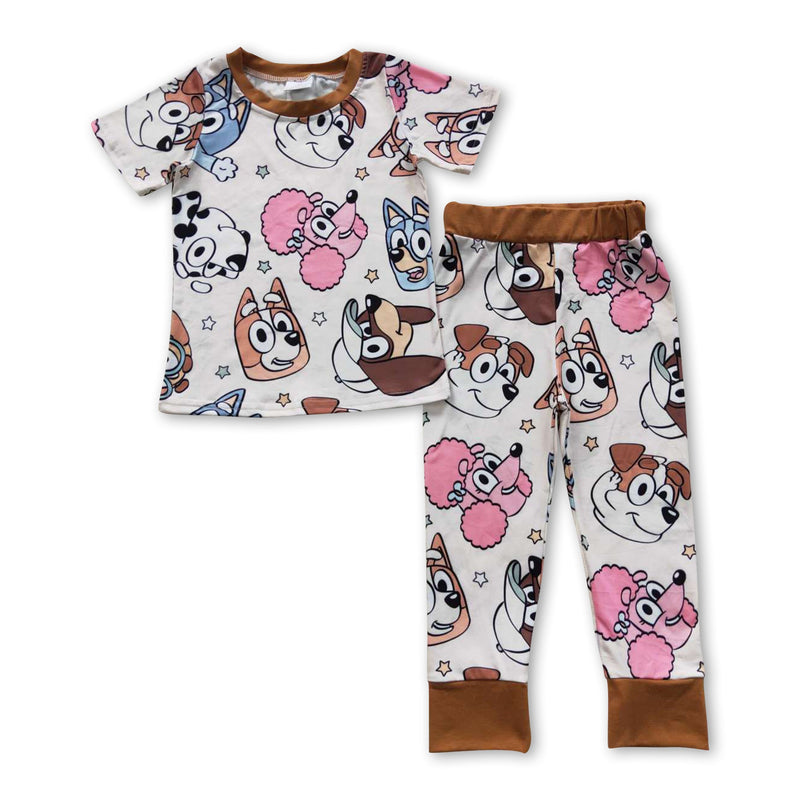Short sleeves dogs kids boy pajamas - BIG FRENCHIES