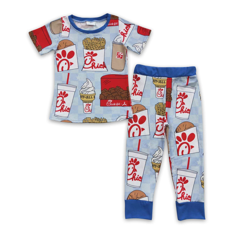 Blue fries drink kids boy pajamas - BIG FRENCHIES