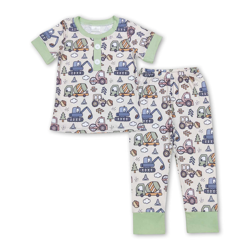 Short sleeves constructions kids boy pajamas - BIG FRENCHIES
