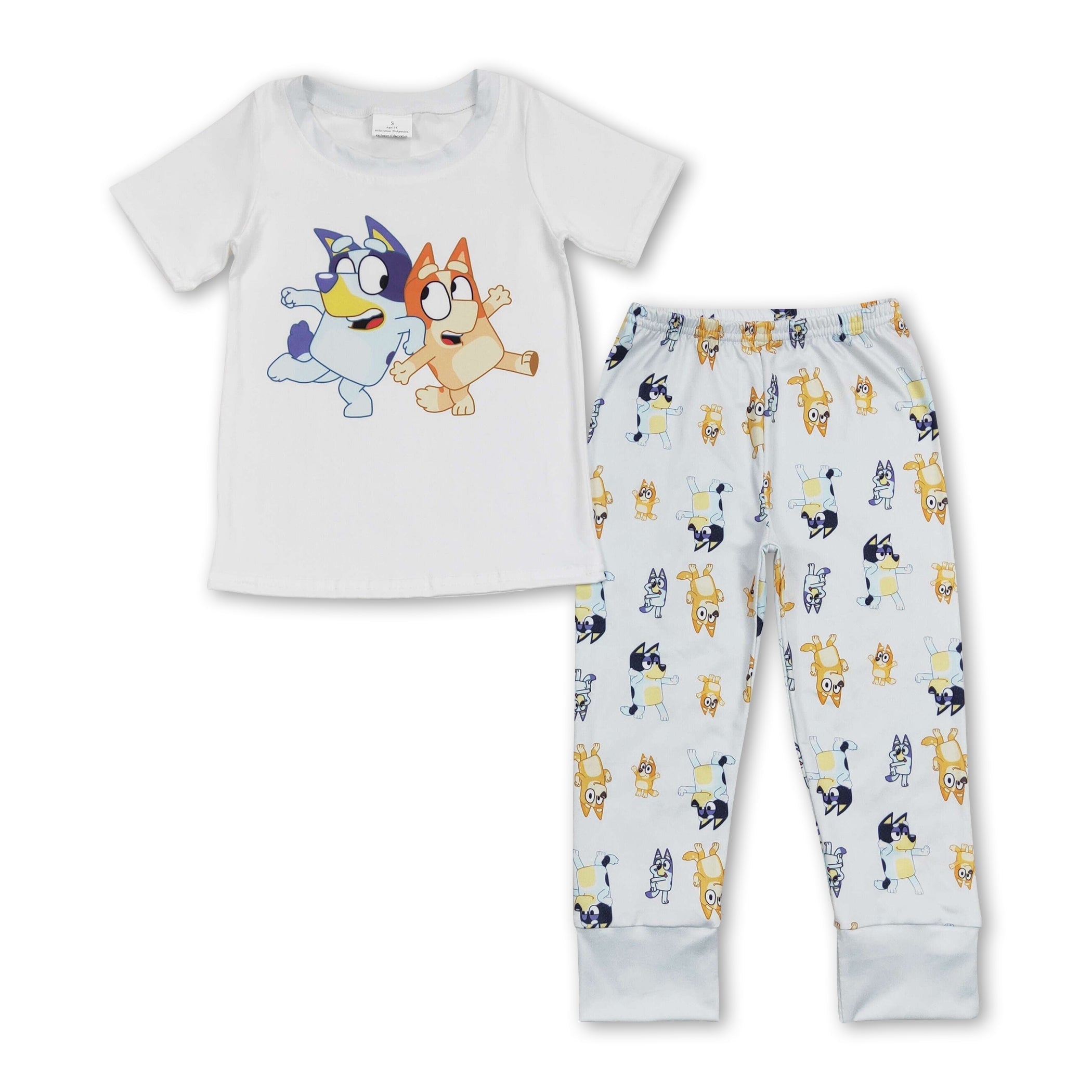 Dog short sleeves top pants kids boys pajamas - BIG FRENCHIES