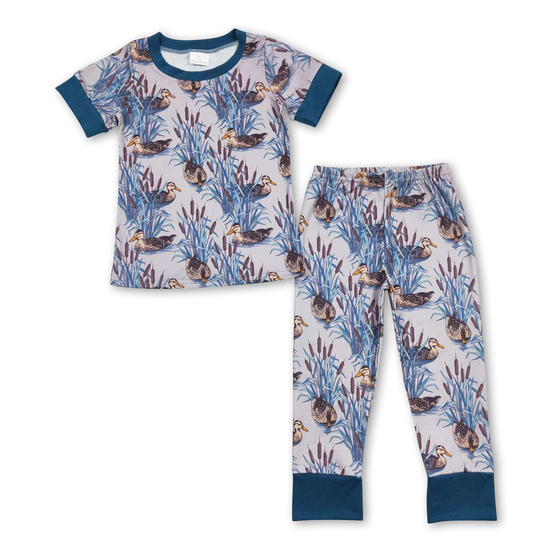 Blue short sleeves duck kids boys pajamas - BIG FRENCHIES