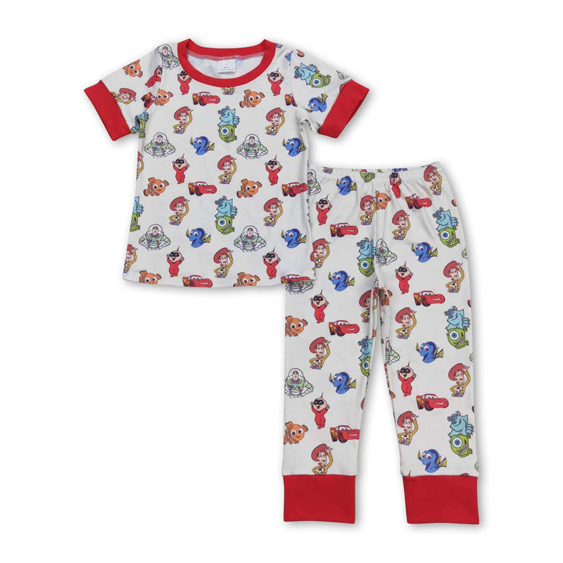 Short sleeves red toy kids boys pajamas - BIG FRENCHIES