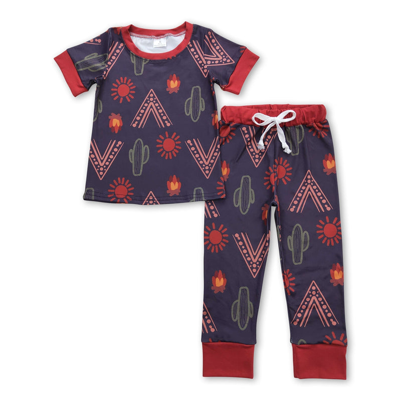 Short sleeves cactus sun top pants boys pajamas - BIG FRENCHIES
