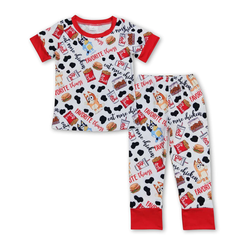Short sleeves favorite things fries dog kids boys pajamas - BIG FRENCHIES