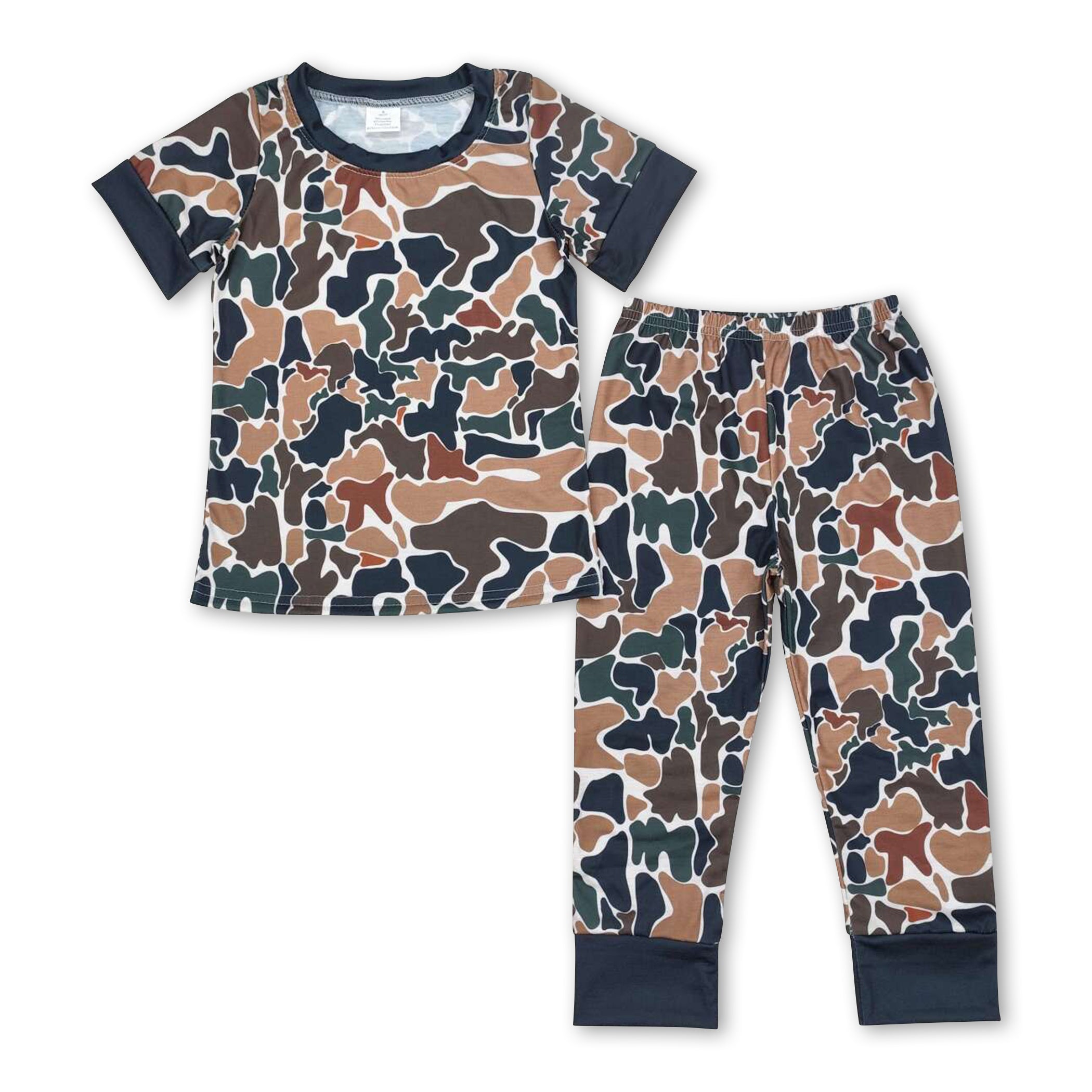 Short sleeves camo kids boys pajamas - BIG FRENCHIES