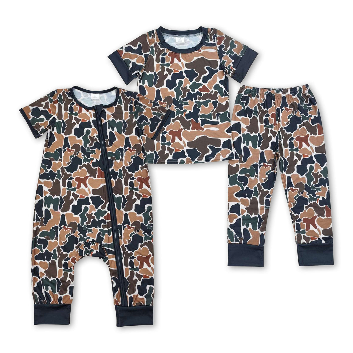 Short sleeves camo kids boys pajamas - BIG FRENCHIES