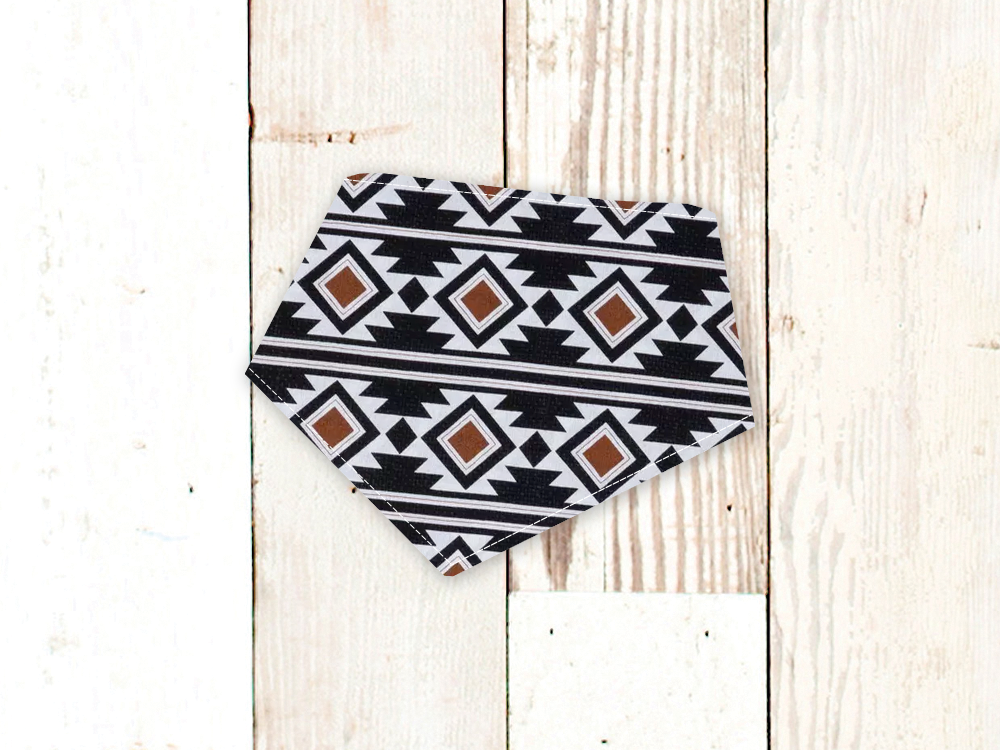 "B&W Aztec" Dog Bandana