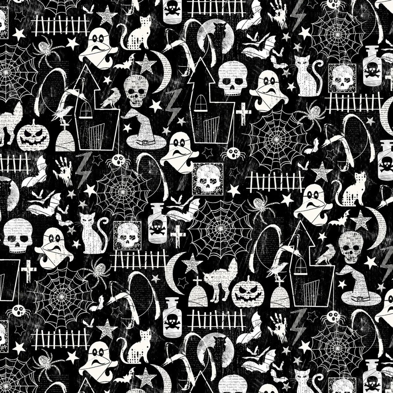 "B&W Halloween" Dog Bandana (Glow in the Dark)