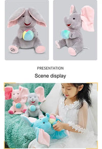 MEACAOFG™ Interactive Baby Elephant Plush Toy - Musical Peek-a-Boo Educational Toy for Infants & Toddlers