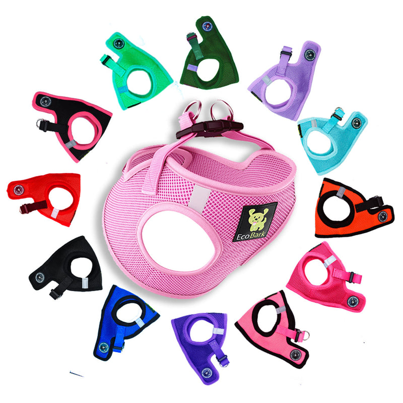 Rapid Fastener Step In Dog Harnesses - 30 Colors & Patterns / Baby Pink - BIG FRENCHIES