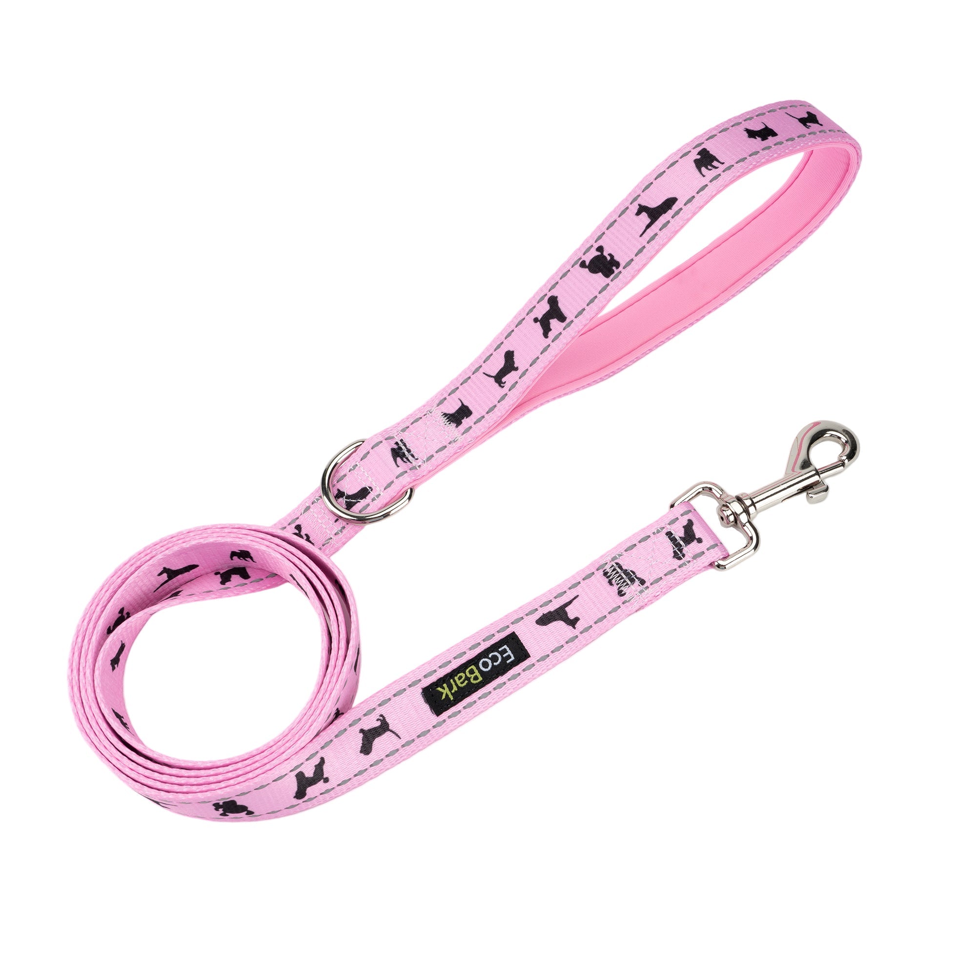 EcoBark Baby Pink Dog Leash - Comfort Grip Padded Leash- 4 ft, 5ft, and 6ft Leash - BIG FRENCHIES