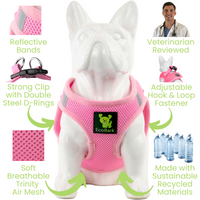 Rapid Fastener Step In Dog Harnesses - 30 Colors & Patterns / Baby Pink - BIG FRENCHIES