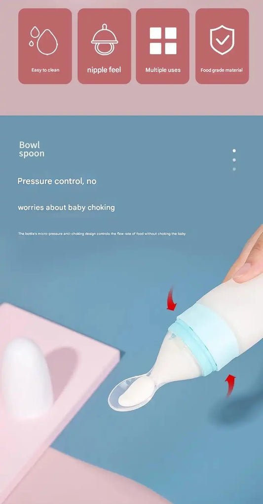 Premium Baby Silicone Feeding Spoon - Safe BPA-Free One-Piece Design for Infants 6+ Months