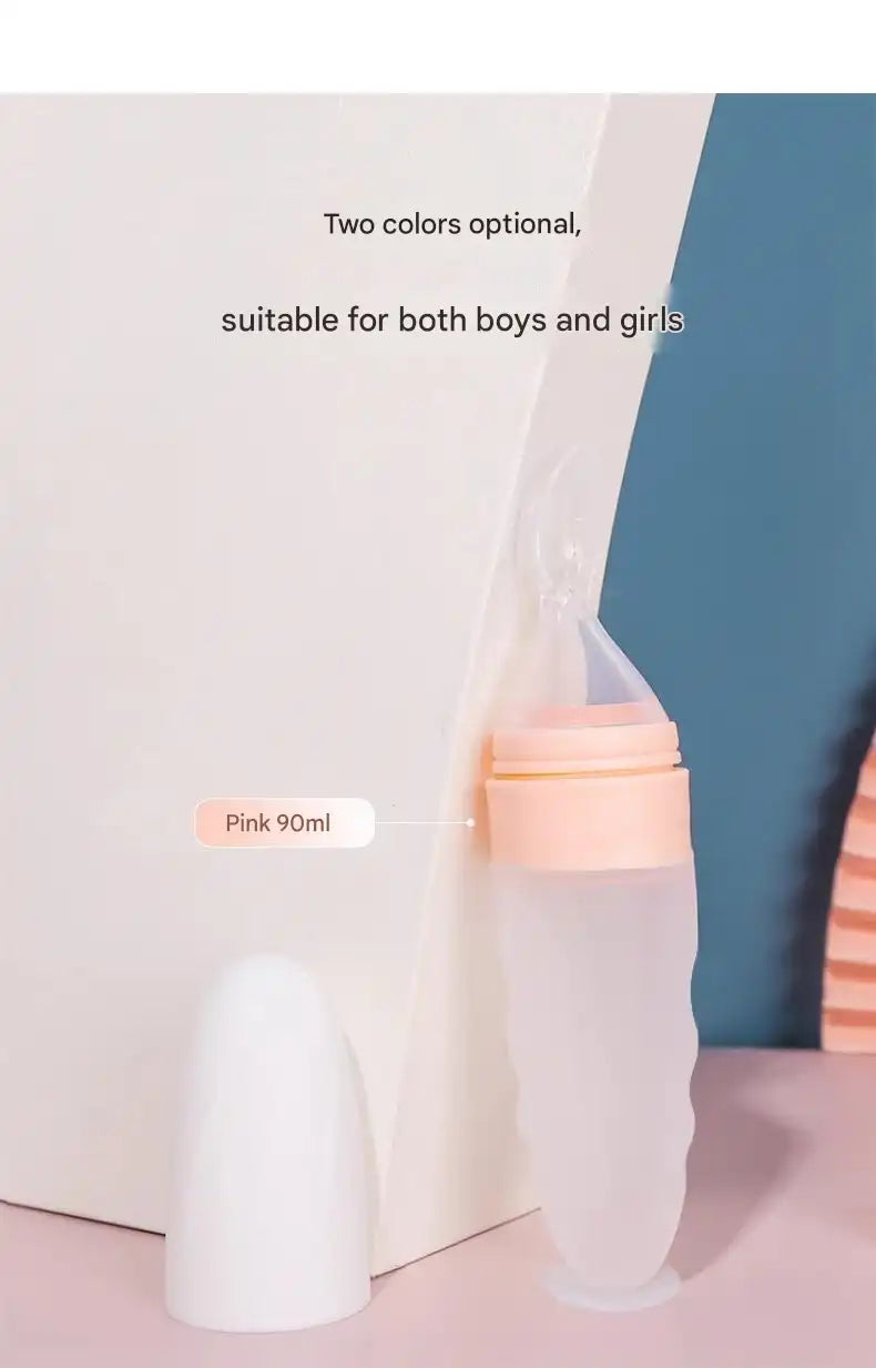 Premium Baby Silicone Feeding Spoon - Safe BPA-Free One-Piece Design for Infants 6+ Months