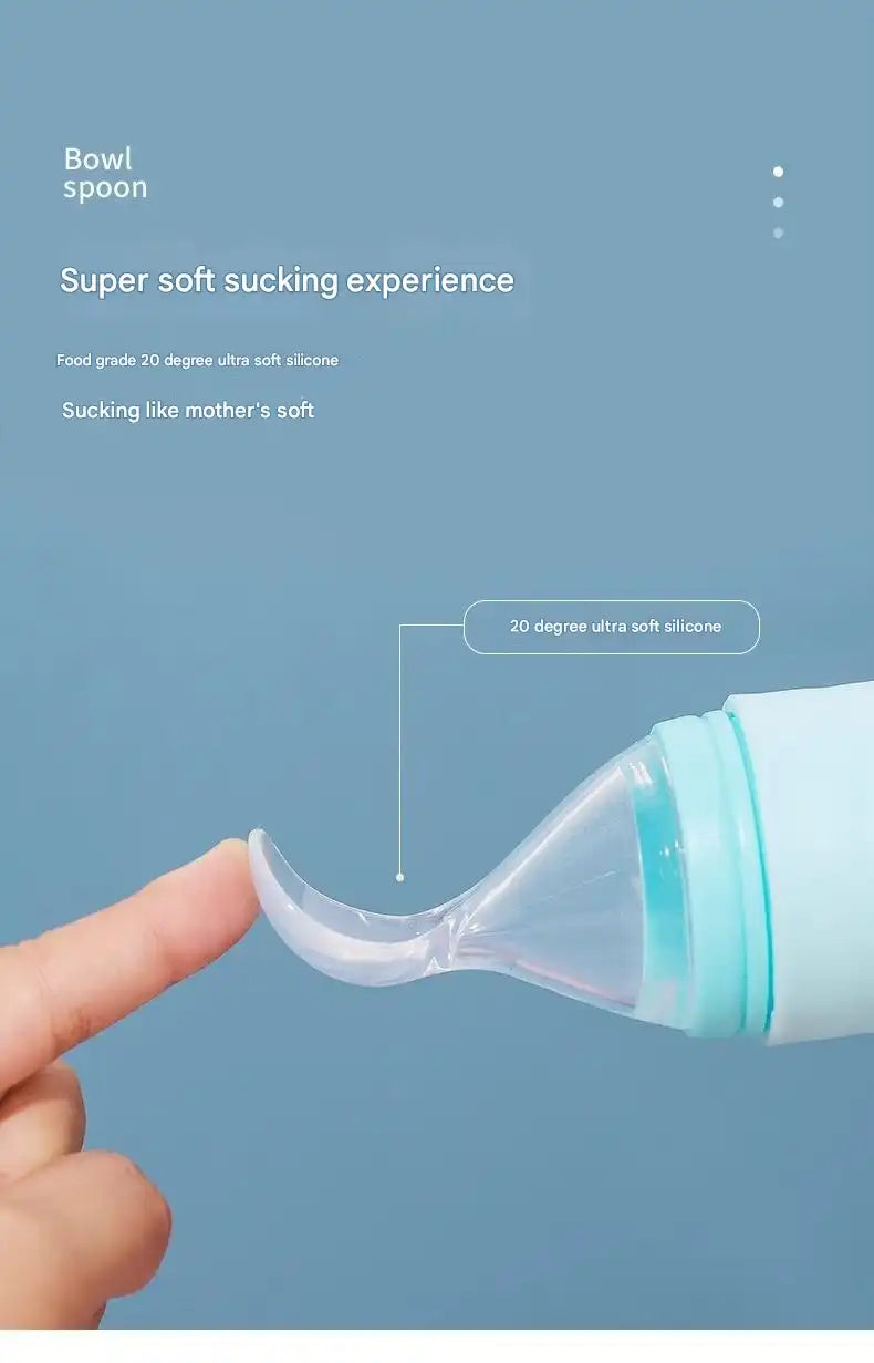 Premium Baby Silicone Feeding Spoon - Safe BPA-Free One-Piece Design for Infants 6+ Months