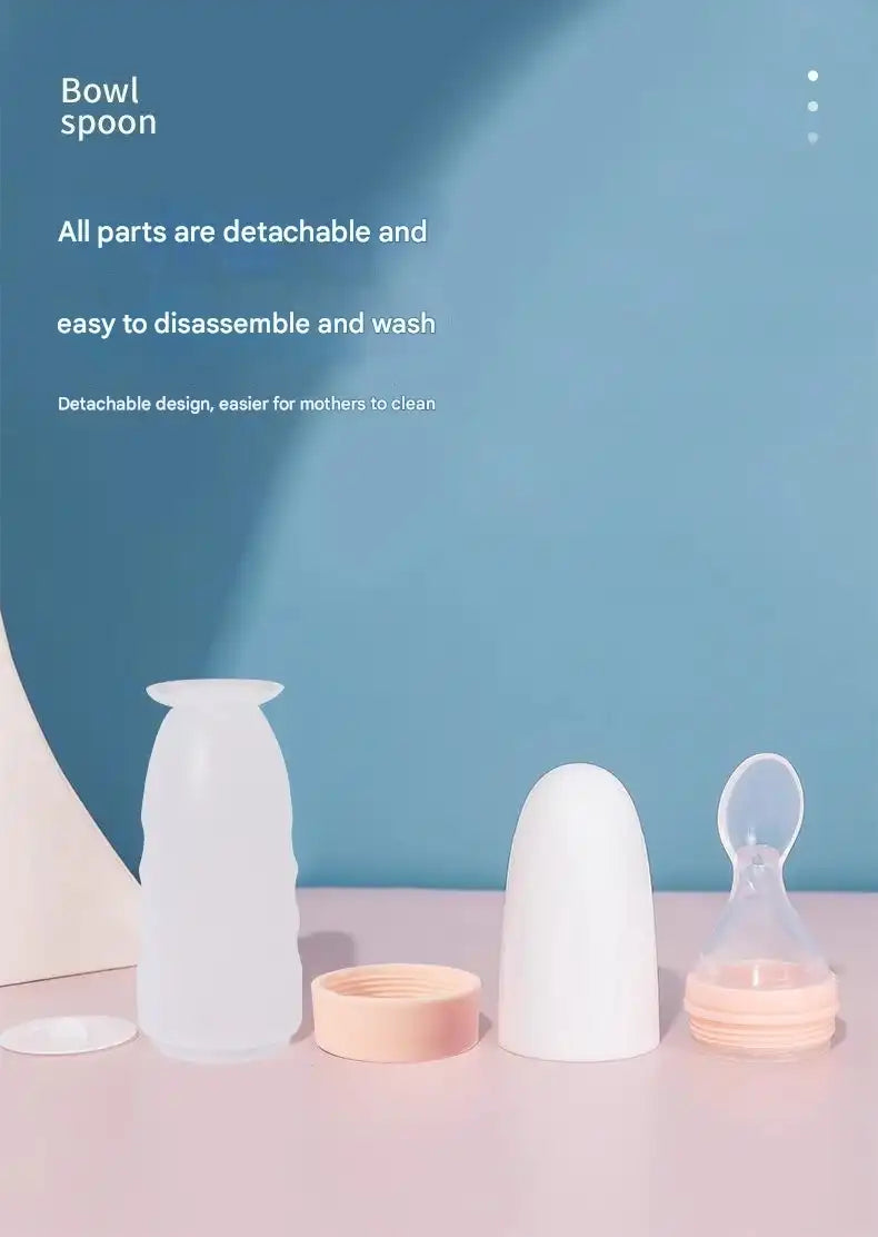 Premium Baby Silicone Feeding Spoon - Safe BPA-Free One-Piece Design for Infants 6+ Months