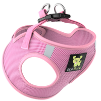 Teal Step In Dog Harness - Rapid Fastener Reflective Soft Mesh Vest Halter for Puppies and XXXS to Small Dogs - BIG FRENCHIES