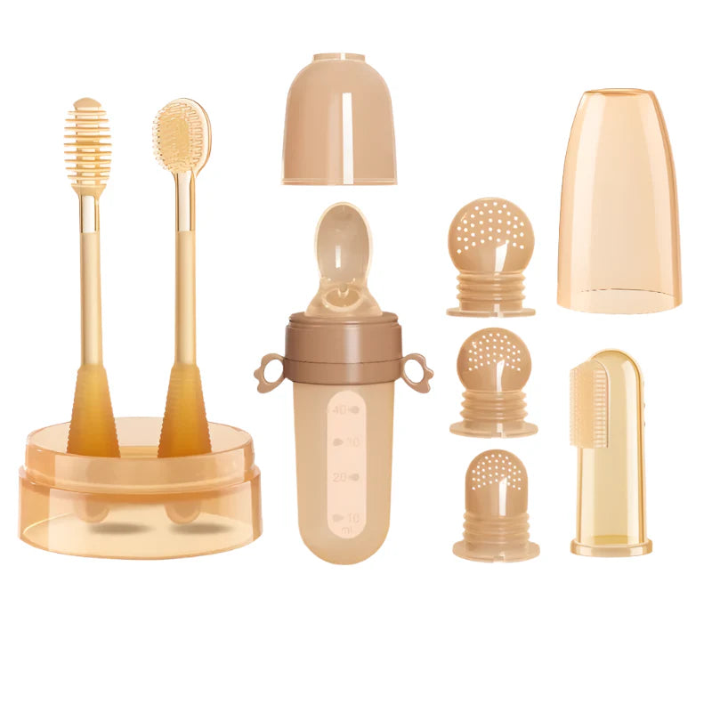 Soft Silicone Baby Toothbrush Set - Safe First Teeth Cleaning for Infants 0-6 Months