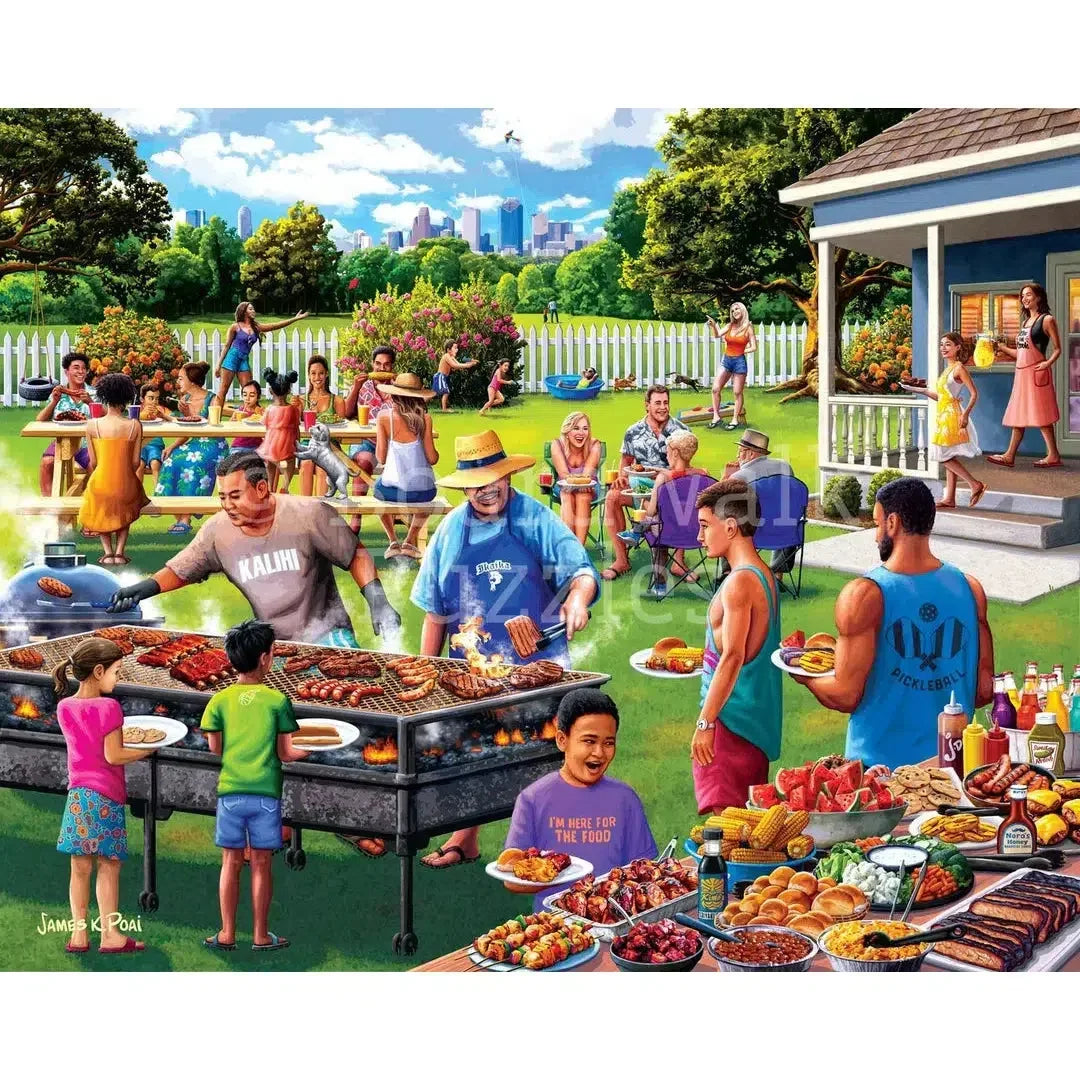 Backyard Barbecue 1000 Piece Jigsaw Puzzle Boardwalk - BIG FRENCHIES