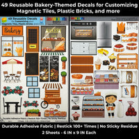 Bakery: Reusable Decals for Customizing Magnetic Tiles, Plastic Bricks, and more - BIG FRENCHIES