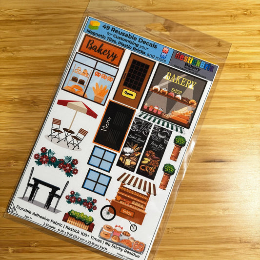 Bakery: Reusable Decals for Customizing Magnetic Tiles, Plastic Bricks, and more - BIG FRENCHIES
