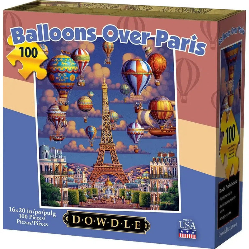 Balloons Over Paris 100 Piece Jigsaw Puzzle Dowdle - BIG FRENCHIES