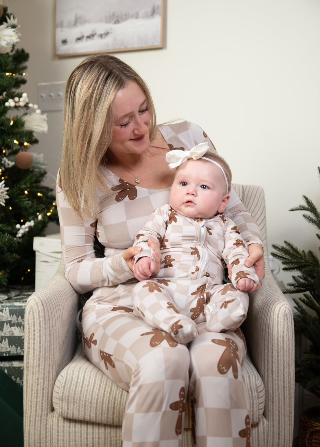 Bamboo Women’s Christmas Pajamas | Matching Holiday Family Set - Gingerbread - BIG FRENCHIES
