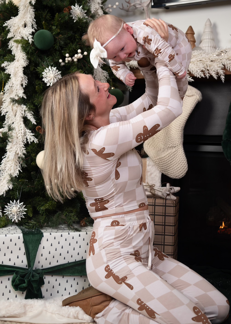 Bamboo Women’s Christmas Pajamas | Matching Holiday Family Set - Gingerbread - BIG FRENCHIES