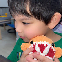 Bandit the Blood Orange Whale Crochet Plushie