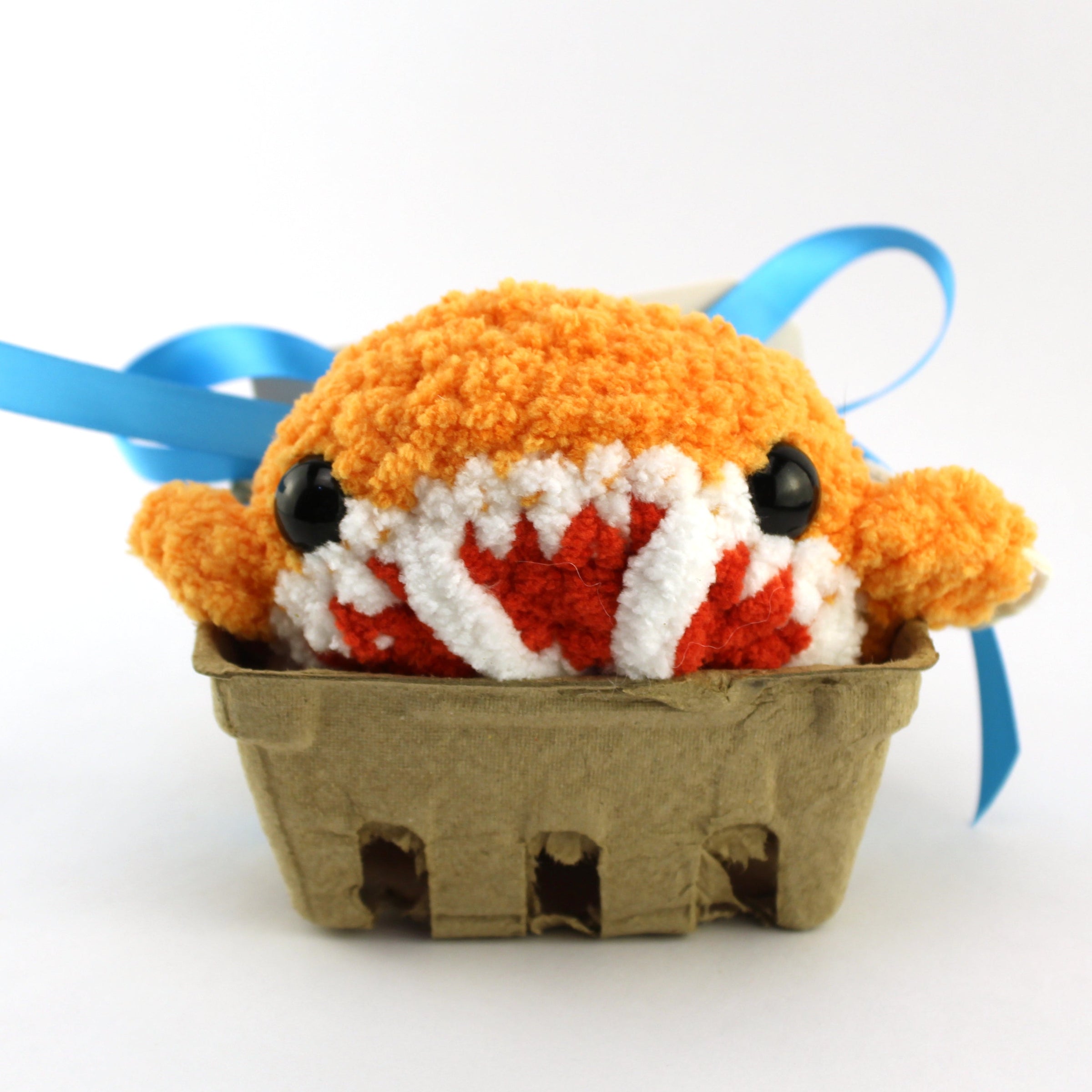 Bandit the Blood Orange Whale Crochet Plushie