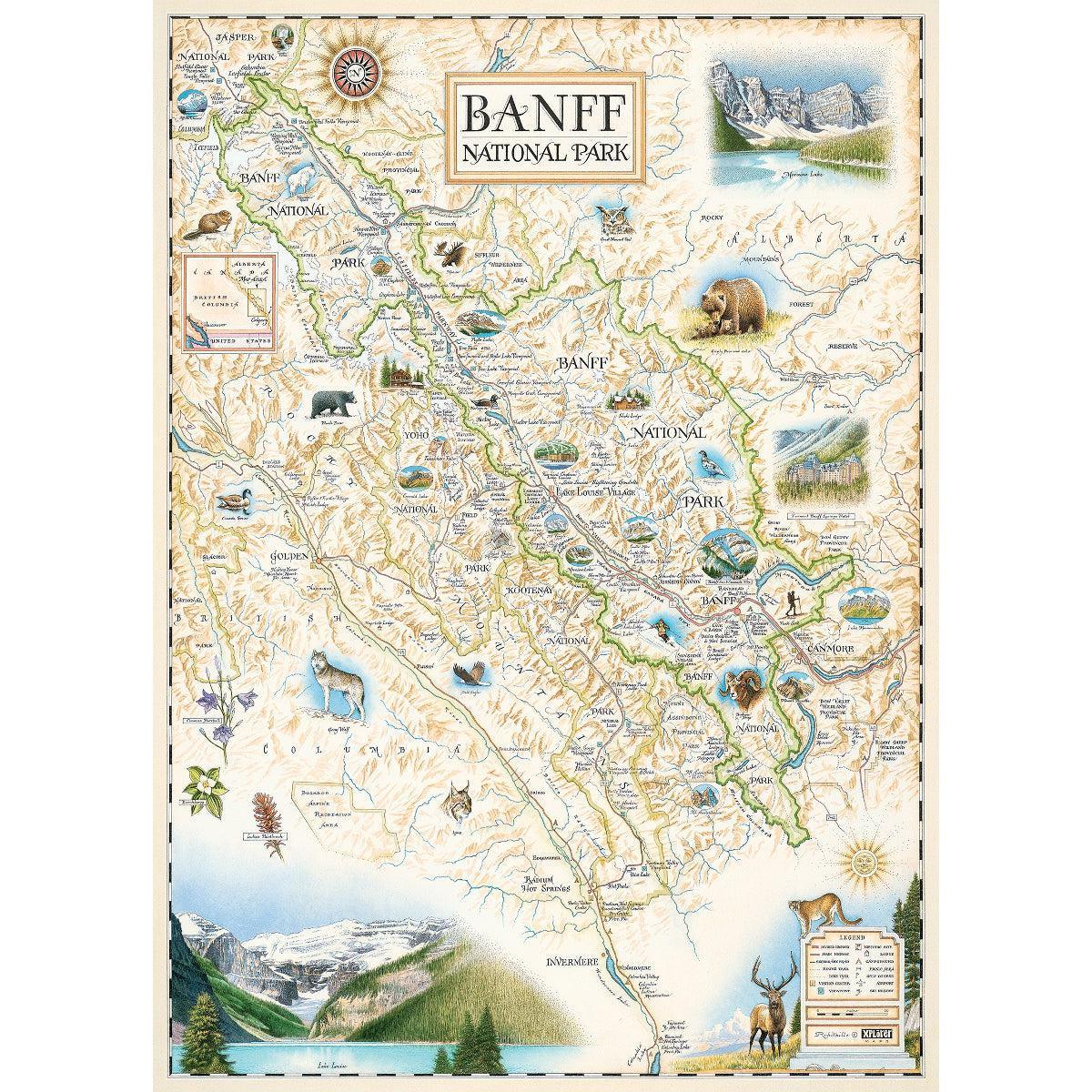 Banff National Park 1000 Piece Jigsaw Puzzle Xplorer Maps - BIG FRENCHIES