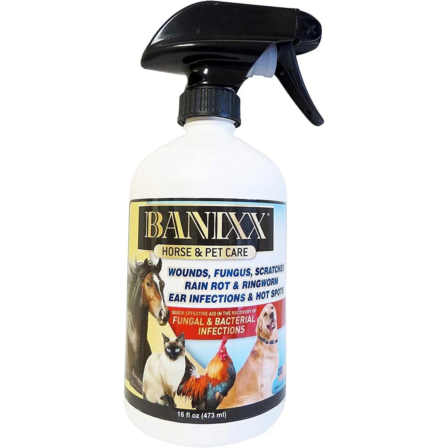 Banixx Horse & Pet Care Spray 16 oz – 3 Pack – Skin & Coat Care Solution – USA Made