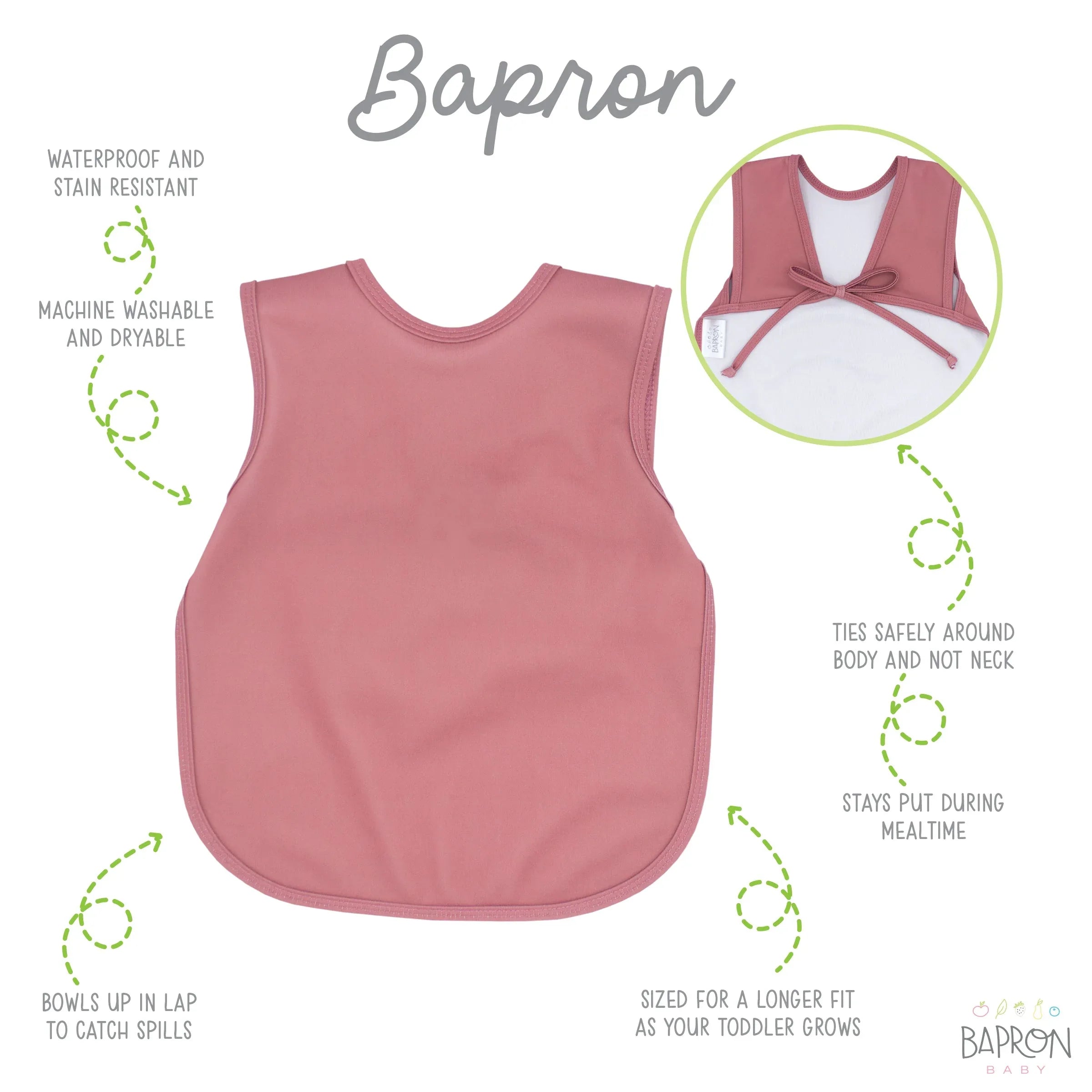 Solid Blush Minimalist Bapron - BIG FRENCHIES