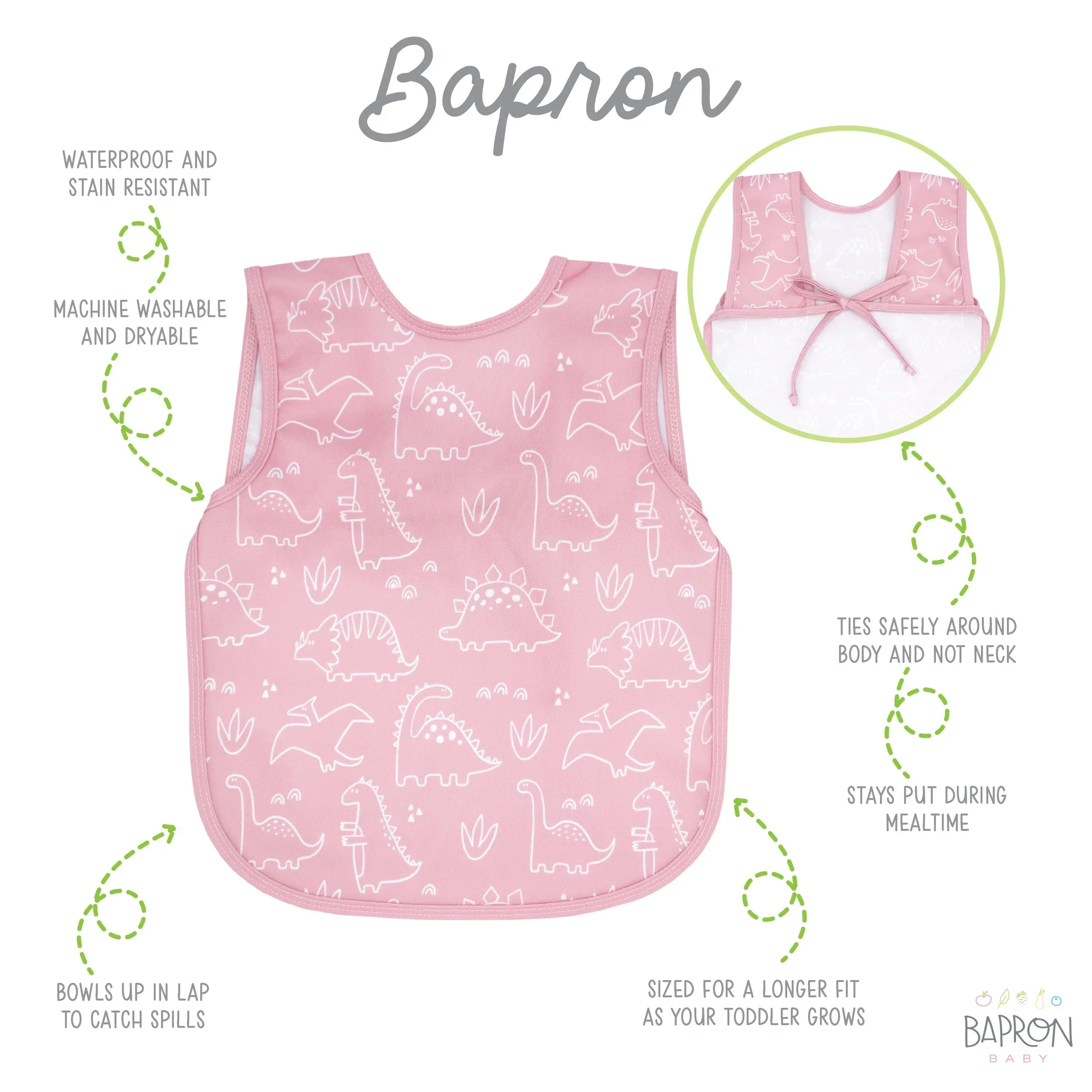 Dino Friends - Blush Bapron - BIG FRENCHIES