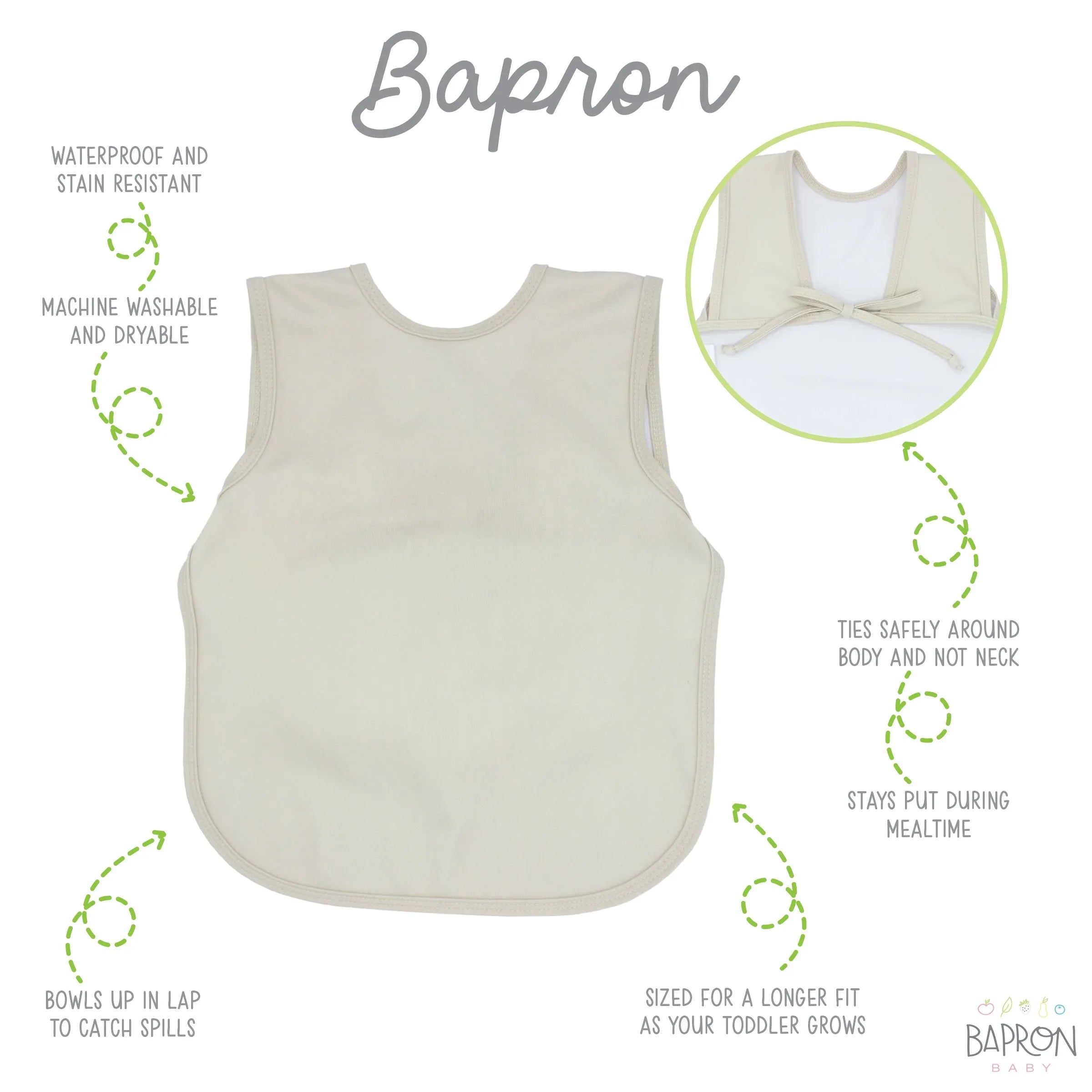 Solid Champagne Minimalist Bapron - BIG FRENCHIES
