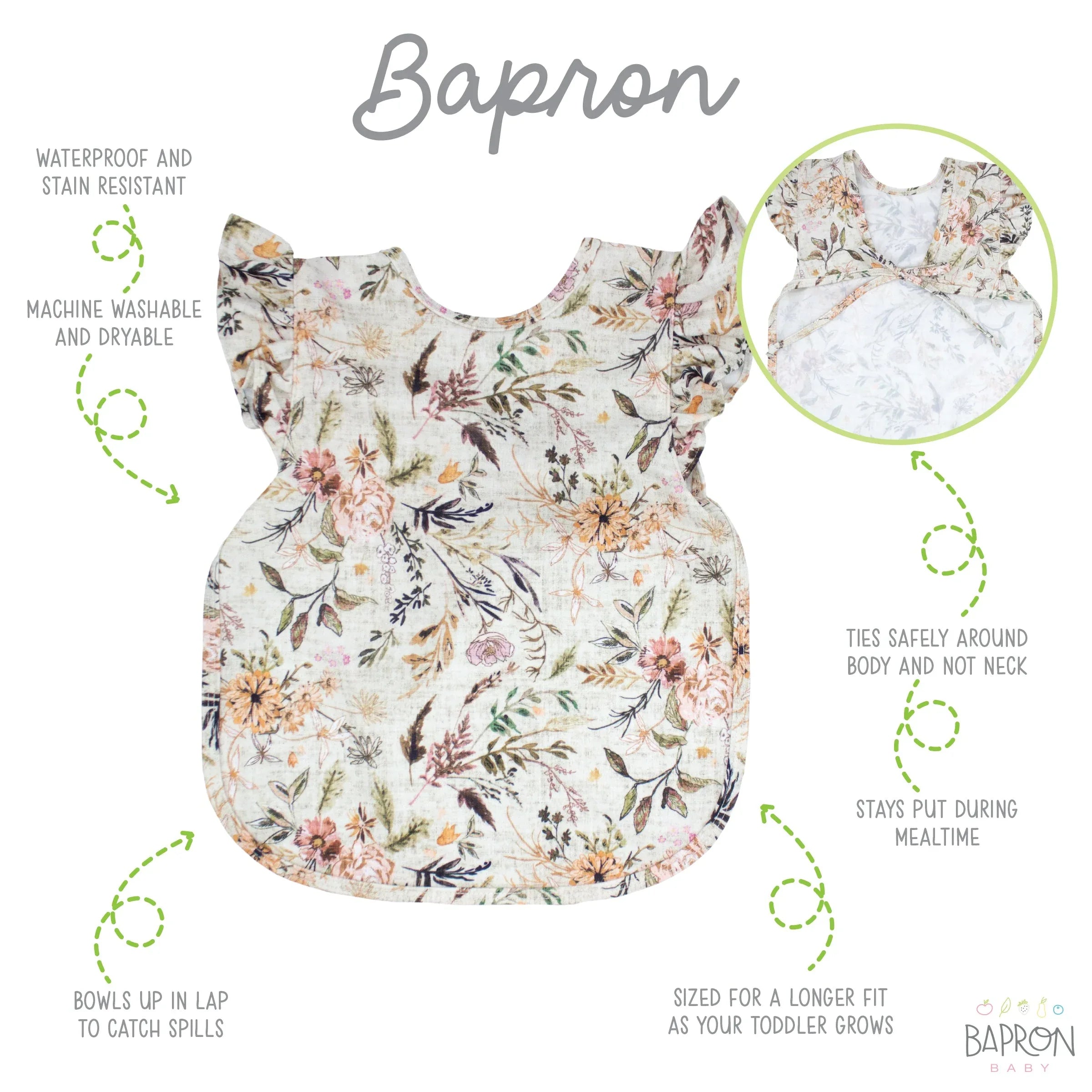 Delilah Floral Flutter Bapron - BIG FRENCHIES