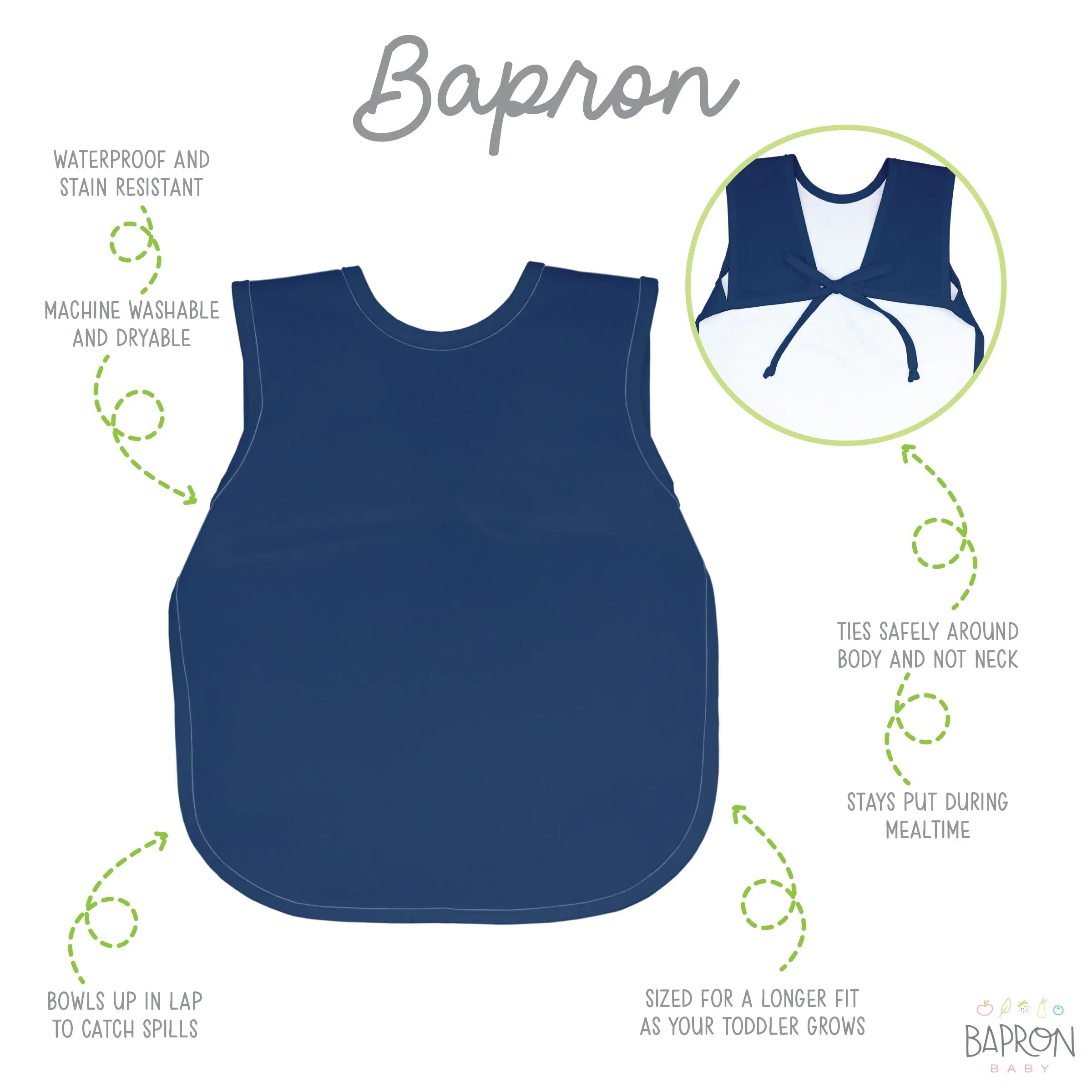 Solid Navy Minimalist Bapron - BIG FRENCHIES