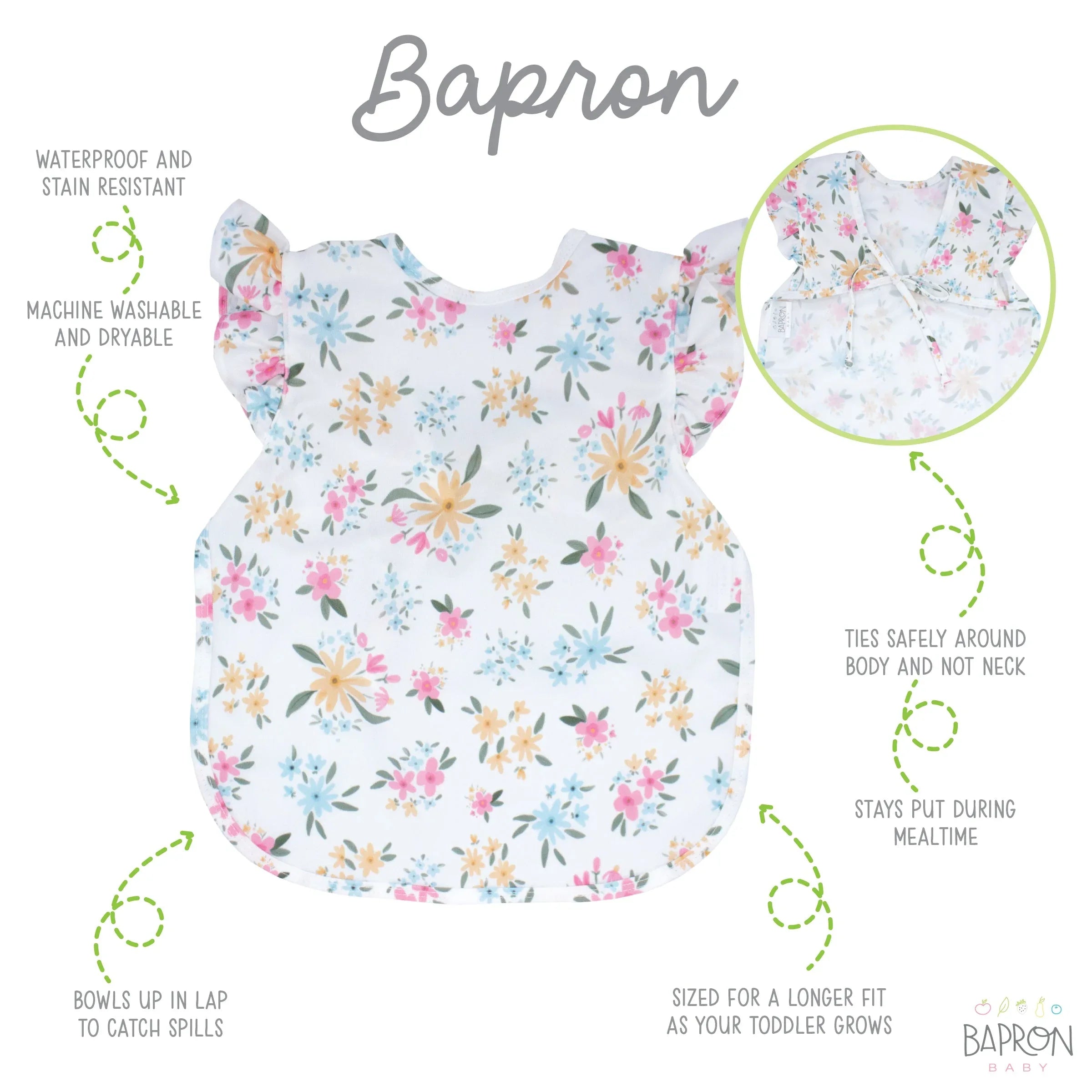 Pastel Floral Flutter Bapron - BIG FRENCHIES